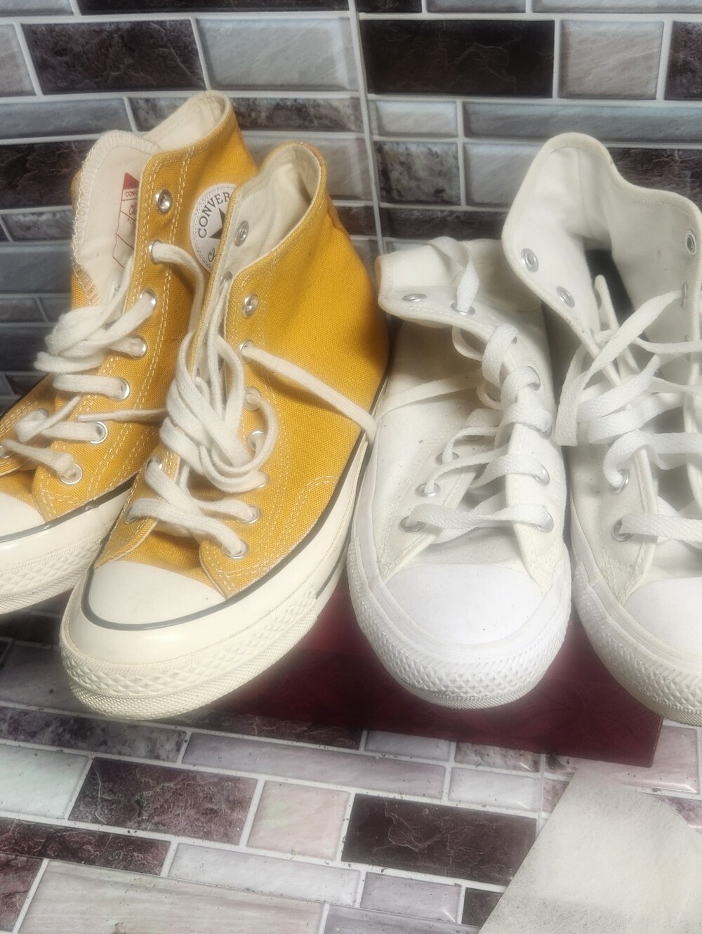 Converse Kids High-Top Sneakers in Yellow & White 2 Pair Bundle